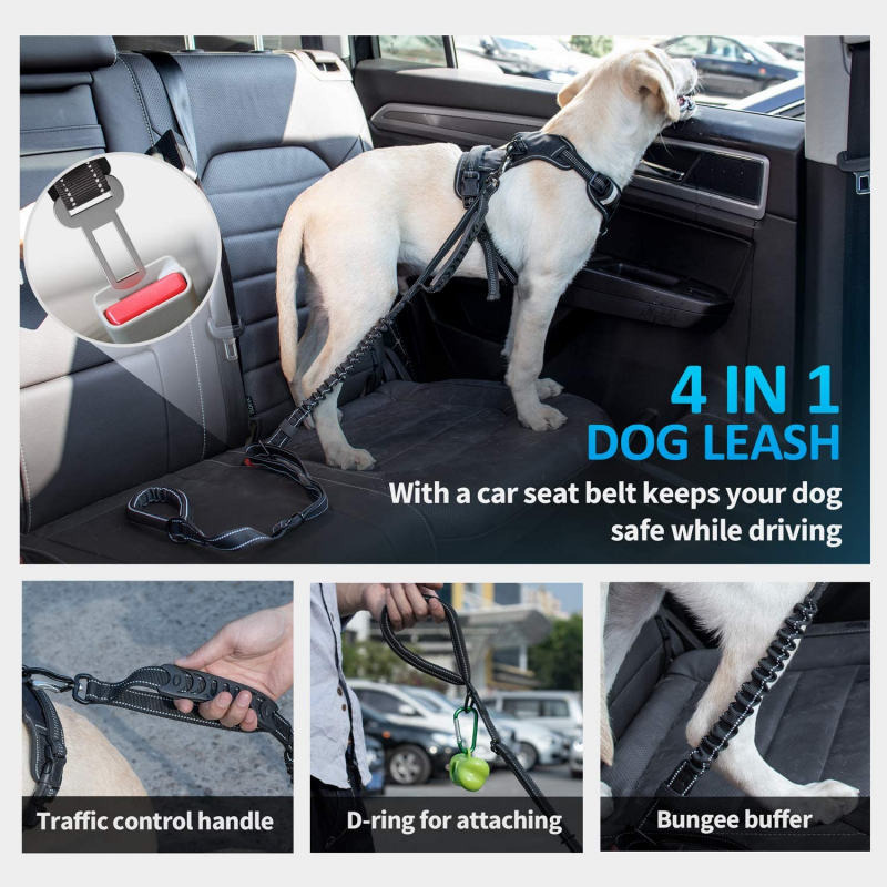 QUMY Ceinture de sécurité réglable pour chien pour voiture