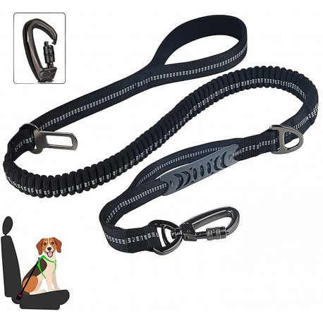 Ceinture de sécurité pour chien de voiture [pack de 2] Harnais de sécurité  réglable pour chien de 19 à 27 pouces