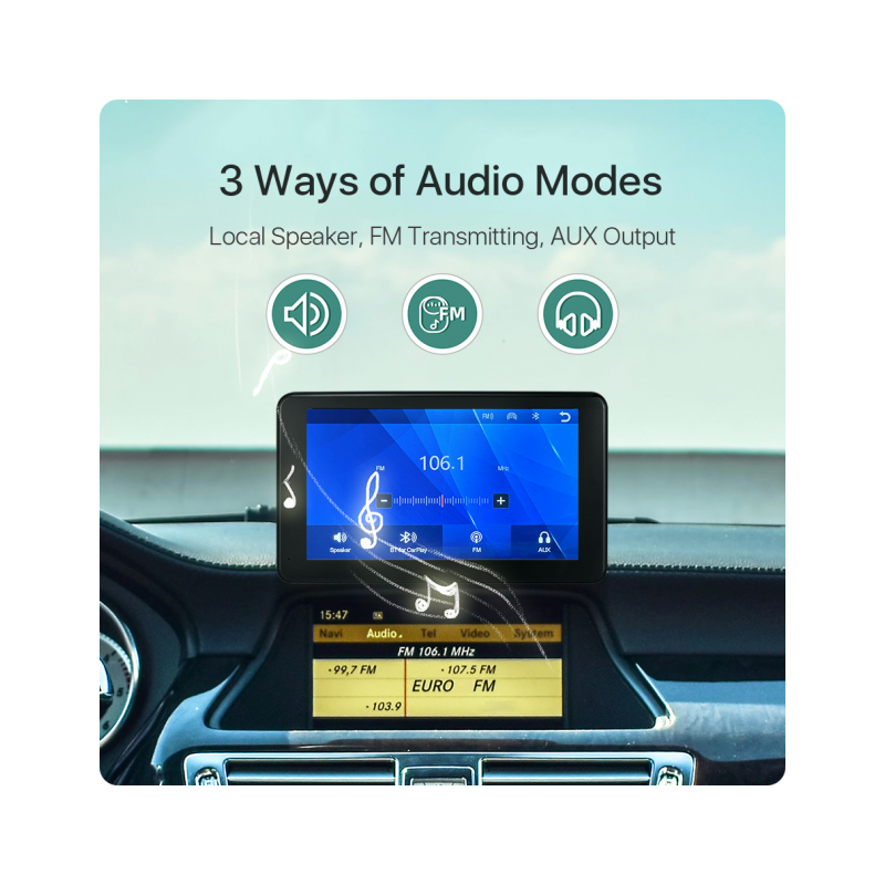 Écran pour voiture avec Carplay et Android Auto sans fil