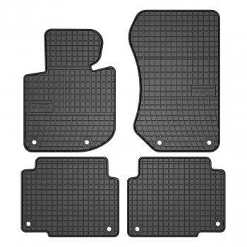 4 pièces universel voiture tapis avant et arrière imperméables tapis de sol  pour BMW Volvo Benz (noir blanc, Style 2)